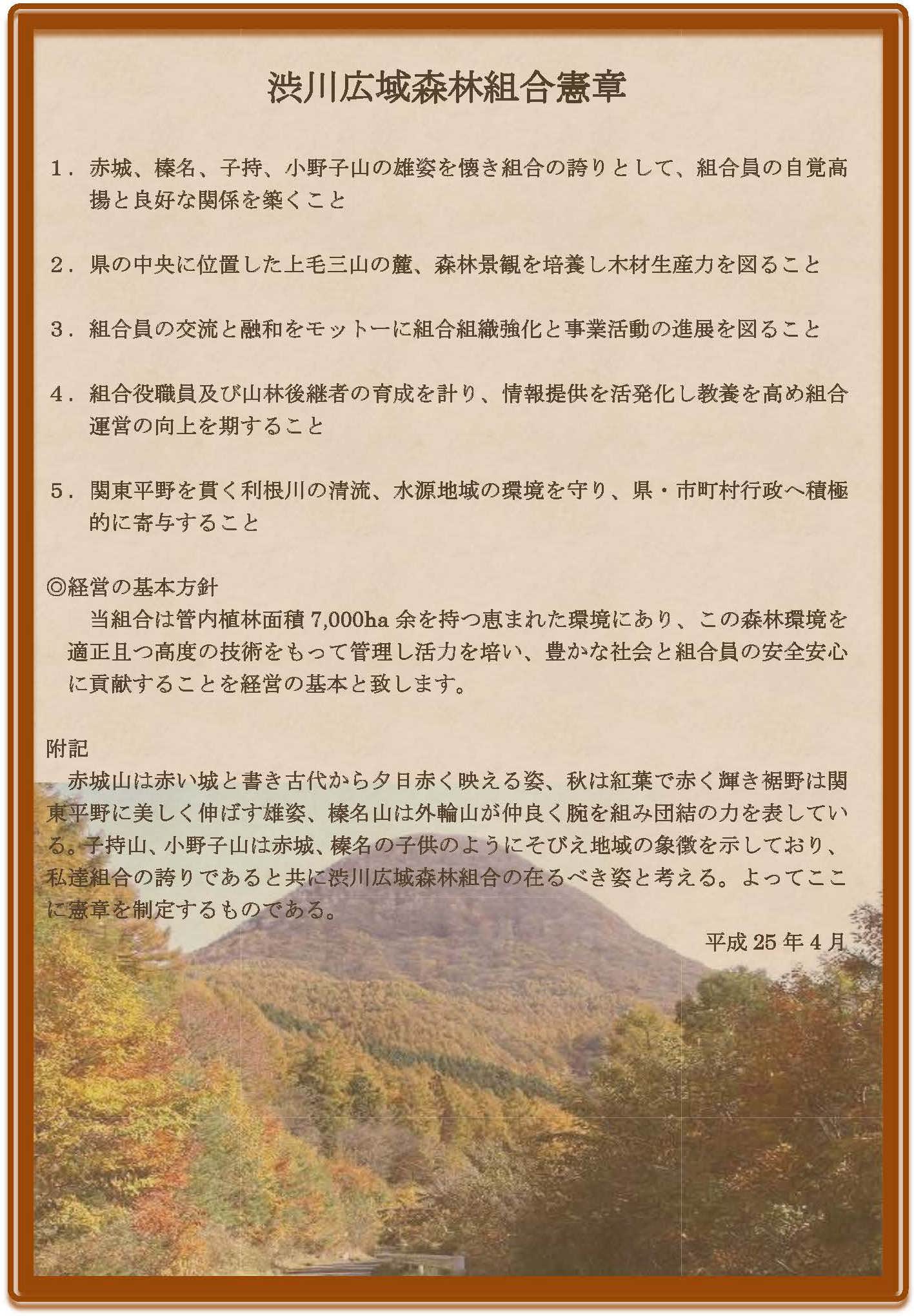 組合憲章・経営方針